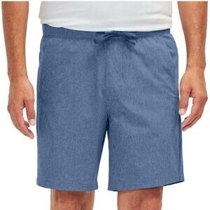 NEW Eddie Bauer Men's Woven Tech Short Size Large Blue Zipper Pockets Drawstring